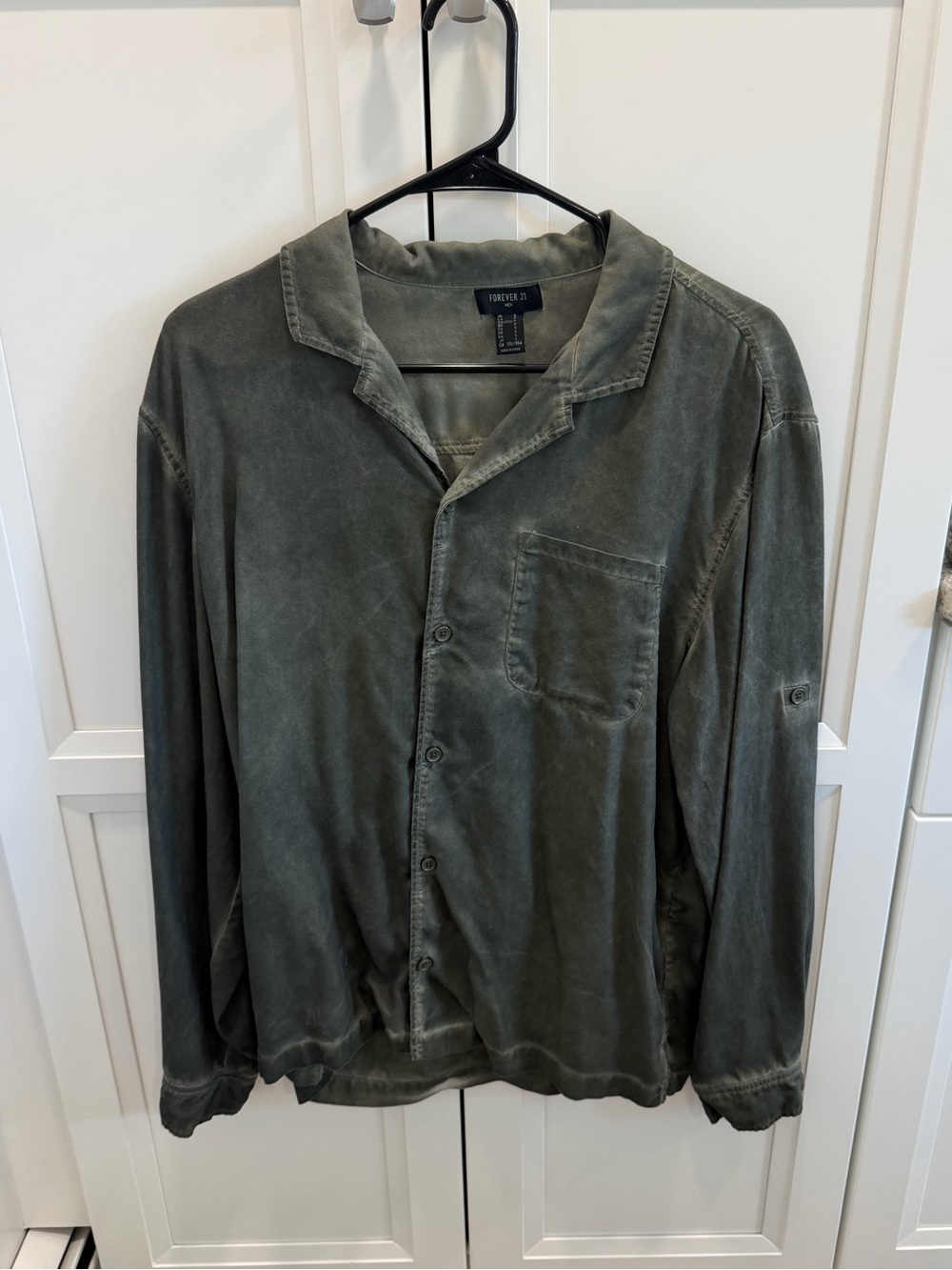 Forever 21 Washed Olive Green Lightweight button up shirt